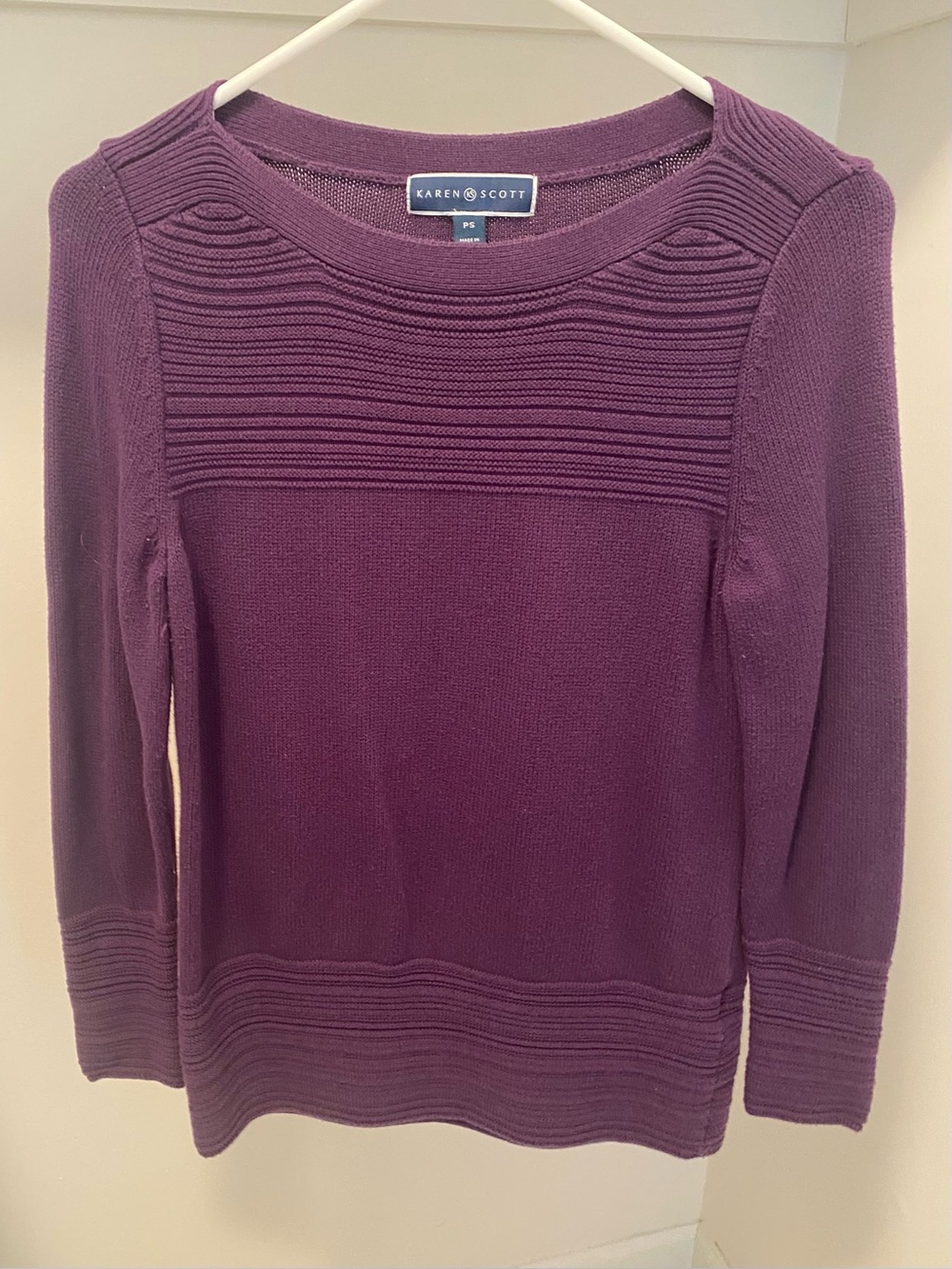 Karen Scott Plum Textured Sweater